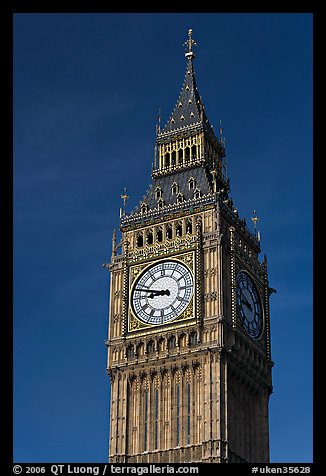 Big Ben, the clock tower of the Westminster Palace. London, England, United Kingdom