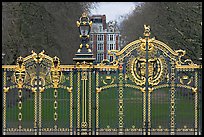 Gilded grids and park near Buckingham Palace. London, England, United Kingdom (color)