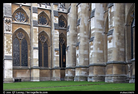 Buttresses and windows, Westminster Abbey. London, England, United Kingdom