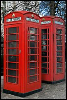 Two red phone boxes. London, England, United Kingdom ( color)