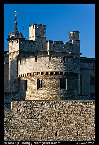Turrets, outside wall, Tower of London. London, England, United Kingdom (color)