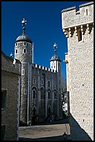 Salt Tower, central courtyard, and White Tower, the Tower of London. London, England, United Kingdom