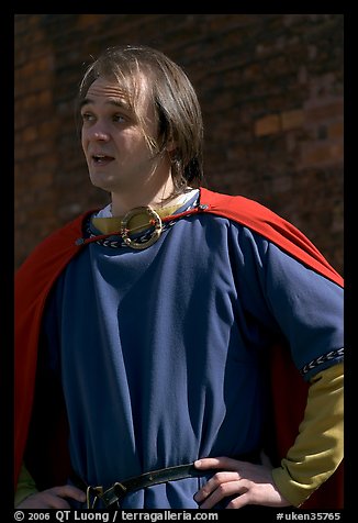 Actor in period costume, Tower of London. London, England, United Kingdom (color)