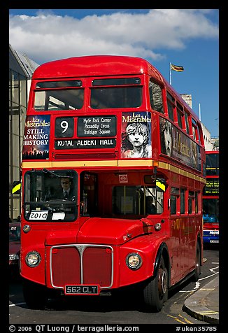 Routemaster double decker bus. London, England, United Kingdom (color)