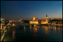River Thames and Westmister Palace at night. London, England, United Kingdom ( color)