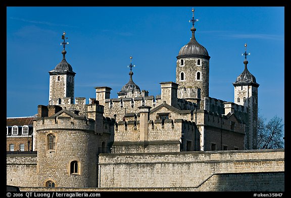 Turrets and White House, Tower of London. London, England, United Kingdom (color)