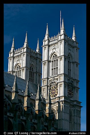 Towers of Westminster Abbey. London, England, United Kingdom (color)