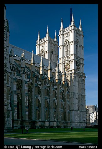 Westminster Abbey from the side, morning. London, England, United Kingdom (color)