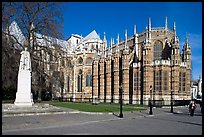 Westminster Abbey gothic spires. London, England, United Kingdom ( color)