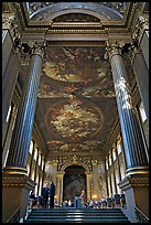 Painted Hall of Greenwich Hospital, decorated by Sir James Thornhill in 19 years. Greenwich, London, England, United Kingdom (color)