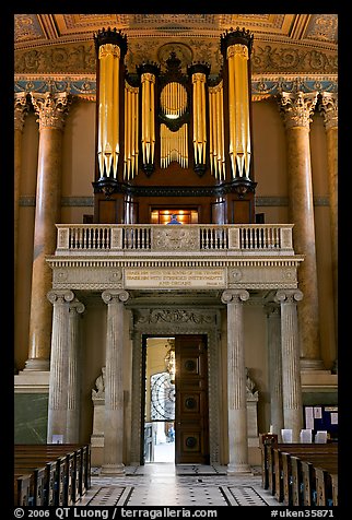 Organ in the chapel, Old Royal Naval College. Greenwich, London, England, United Kingdom (color)