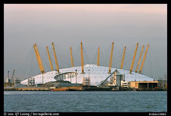 Millenium Dome at sunset. Greenwich, London, England, United Kingdom