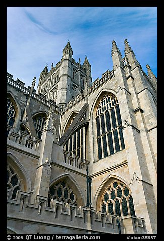 Bath Abbey tower. Bath, Somerset, England, United Kingdom