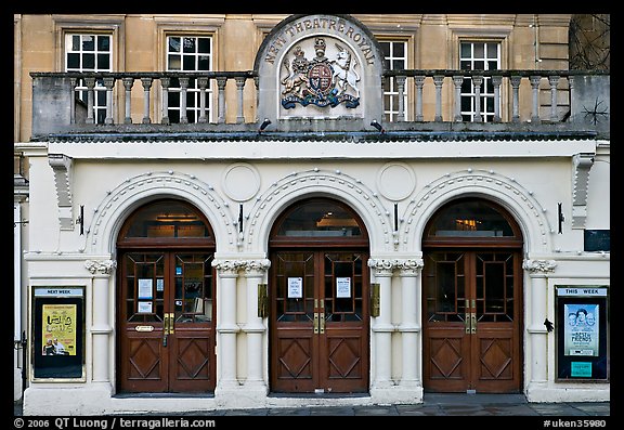 Royal Theatre facade. Bath, Somerset, England, United Kingdom (color)