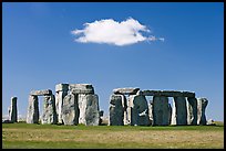 Stone circle and isolated cloud, Stonehenge, Salisbury. England, United Kingdom ( color)