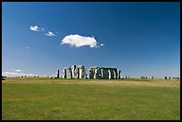 Circle of megaliths standing on the Salisbury Plain, Stonehenge, Salisbury. England, United Kingdom (color)