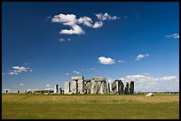 Standing stone circle, ditch and Salisbury Plain, Stonehenge, Salisbury. England, United Kingdom ( color)