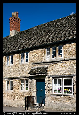 Medieval village stone house,  Lacock. Wiltshire, England, United Kingdom (color)