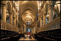 Quire of Canterbury Cathedral, the longest of any English Cathedral, and musicans. Canterbury,  Kent, England, United Kingdom (color)