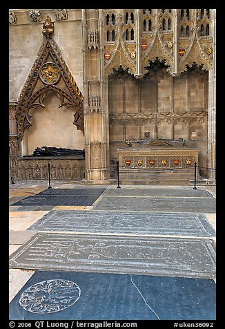 Graves, Canterbury Cathedral. Canterbury,  Kent, England, United Kingdom (color)