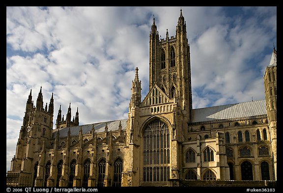 Central tower and south transept, Canterbury Cathedral. Canterbury,  Kent, England, United Kingdom (color)