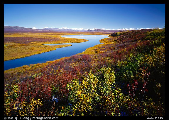 Lake and distant mountain range. Alaska, USA