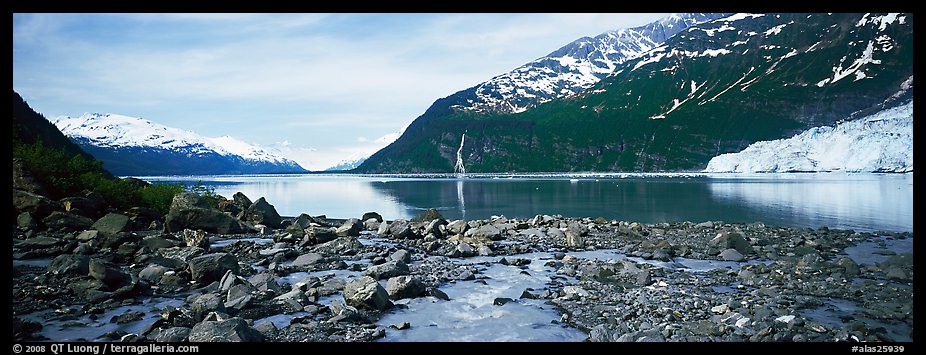 Fjord seascape with tidewater glacier. Prince William Sound, Alaska, USA (color)