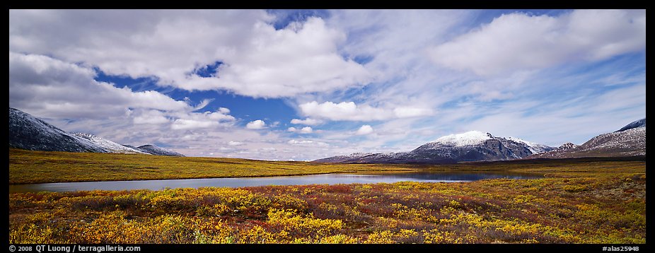 Tundra landscape and clouds in autumn. Alaska, USA (color)
