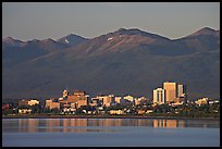 Skyline at sunset. Anchorage, Alaska, USA (color)
