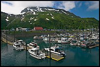 Yachts ready for sailing and harbor. Whittier, Alaska, USA (color)