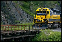 Alaska railroad locomotive. Whittier, Alaska, USA (color)