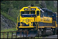 Alaska train locomotive. Whittier, Alaska, USA