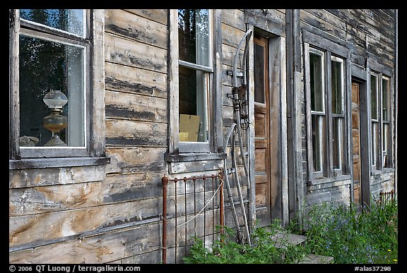 Detail of old wooden building. McCarthy, Alaska, USA