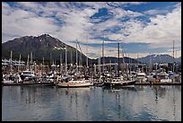 Yachts in harbor. Seward, Alaska, USA (color)