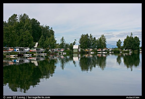 Sea planes and reflections. Anchorage, Alaska, USA