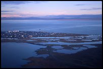 Aerial view of Kotzebue. Kotzebue, North Western Alaska, USA (color)
