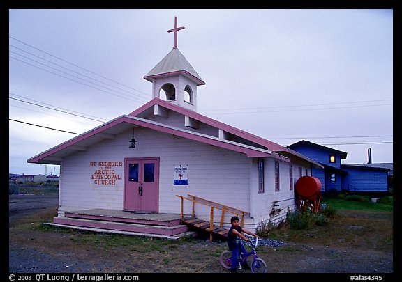 Church Saint George in the Arctic. Kotzebue, North Western Alaska, USA (color)