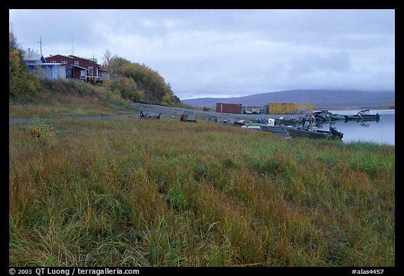 River landing, Kiana. North Western Alaska, USA (color)