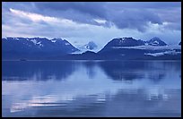 Kenai Mountains reflected in Katchemak Bay. Homer, Alaska, USA ( color)