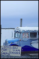 Seafood bus. Homer, Alaska, USA (color)