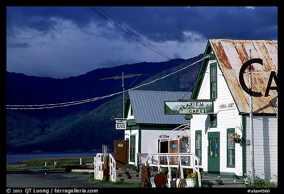 Village with stormy skies. Hope,  Alaska, USA