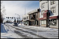 Downtown street in winter. Fairbanks, Alaska, USA ( color)