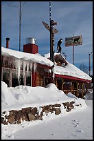 Country lodge in winter. Alaska, USA