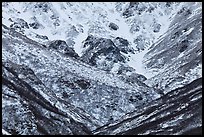 Snowy gullies. Alaska, USA