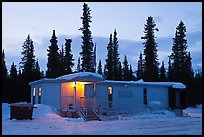 Post office at dusk, Cantwell. Alaska, USA (color)
