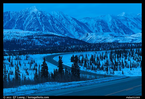 George Parks Highway at dusk. Alaska, USA