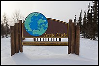 Arctic Circle marker, Dalton Highway. Alaska, USA