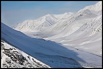 Snowy Arctic valley seen from Atigun Pass. Alaska, USA (color)