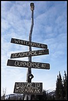 Welcome sign. Wiseman, Alaska, USA ( color)