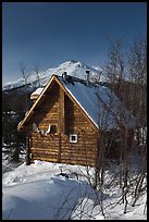 Log cabin in winter. Wiseman, Alaska, USA